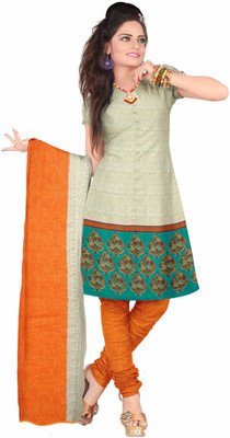 

Jiya Crepe Self Design, Printed Salwar Suit Dupatta Material(Un-stitched), Beige;orange