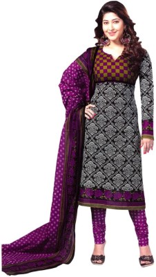 

Roop Mantra Cotton Printed Salwar Suit Dupatta Material(Un-stitched), Black