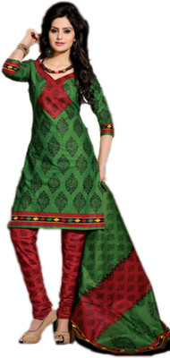

Party Wear Dresses Cotton Printed Semi-stitched Salwar Suit Dupatta Material, Multicolor