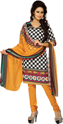 

Jiya Crepe Self Design, Printed Salwar Suit Dupatta Material(Un-stitched), Black;white;yellow