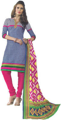 

Party Wear Dresses Cotton Printed Semi-stitched Salwar Suit Dupatta Material, Multicolor