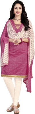 

Khushali Chanderi Self Design, Embroidered Salwar Suit Dupatta Material(Un-stitched), Beige;pink