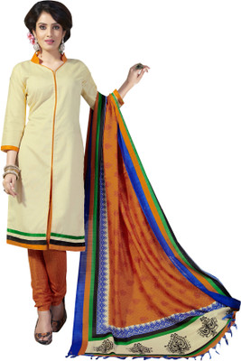 

Jiya Silk Self Design Salwar Suit Dupatta Material(Un-stitched), Beige;orange