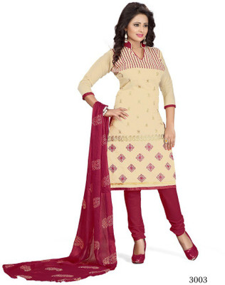 

Trendz Apparels Chanderi Embroidered Dress/Top Material(Un-stitched), Brown