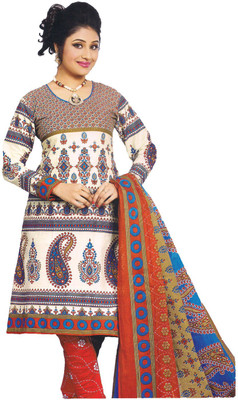

Indian Wear Online Georgette Embroidered Semi-stitched Salwar Suit Dupatta Material, Multicolor
