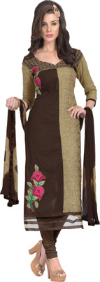 

Khushali Cotton Self Design, Embroidered Salwar Suit Dupatta Material(Un-stitched), Beige;brown