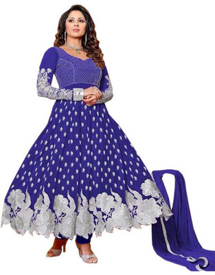 

KC Georgette Embroidered Salwar Suit Dupatta Material(Un-stitched), Blue