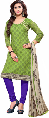 

Jiya Chanderi Self Design, Printed Salwar Suit Dupatta Material(Un-stitched), Beige;green;purple