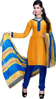 

Khushali Crepe Printed Salwar Suit Dupatta Material(Un-stitched), Blue;multicolor;yellow