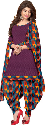 

Jiya Crepe Self Design, Printed Salwar Suit Dupatta Material(Un-stitched), Multicolor;purple