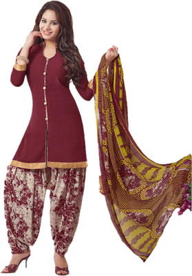

Pshopee Synthetic Printed Salwar Suit Dupatta Material(Un-stitched), Brown