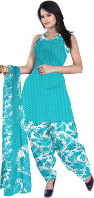 

Khushali Crepe Self Design, Printed Salwar Suit Dupatta Material(Un-stitched), Light blue;white