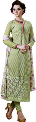 

Khushali Georgette Self Design, Embroidered Salwar Suit Dupatta Material(Un-stitched), Light green;multicolor