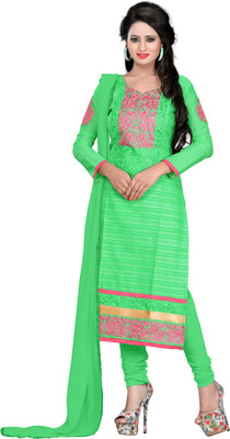 

Jiya Cotton Self Design, Embroidered Salwar Suit Dupatta Material(Un-stitched), Green