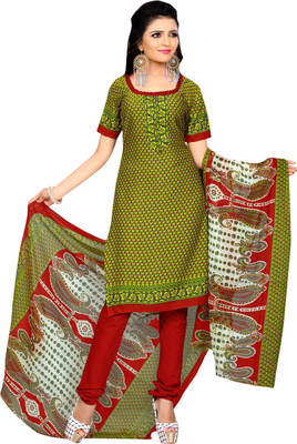 

Trendz Apparels Crepe Printed Salwar Suit Dupatta Material(Un-stitched), Green