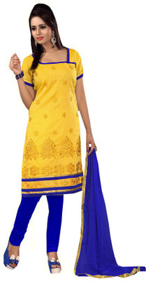 

Trendz Apparels Chanderi Embroidered Dress/Top Material(Un-stitched), Yellow