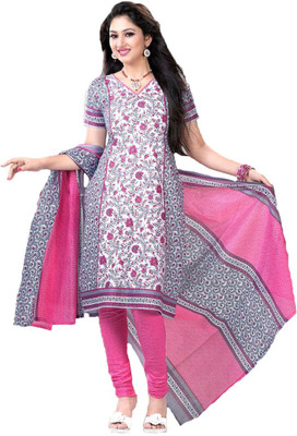 

Party Wear Dresses Cotton Printed Salwar Suit Dupatta Material(Un-stitched), Multicolor