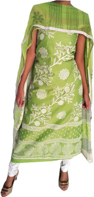

Banjara India Silk Embellished Salwar Suit Dupatta Material(Un-stitched), Pista green