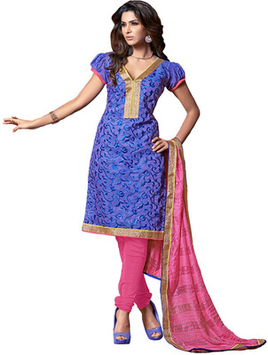 

Tamanna Fashions Cotton Printed Salwar Suit Dupatta Material(Un-stitched), Blue