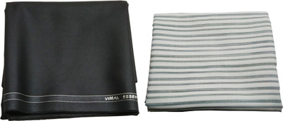 

Vimal Polyester Striped, Solid Shirt & Trouser Fabric(Un-stitched), Black;grey