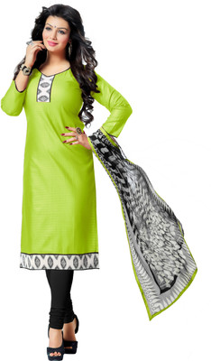 

Khushali Chanderi Self Design Salwar Suit Dupatta Material(Un-stitched), Black;light green;white