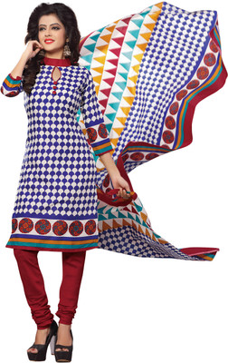 

Jiya Cotton Self Design, Printed Salwar Suit Dupatta Material(Un-stitched), Blue;multicolor;red;white