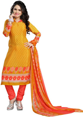 

Trendz Apparels Chiffon Houndstooth Salwar Suit Dupatta Material(Un-stitched), Yellow