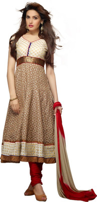 

V And V Shop Cotton Embroidered Semi-stitched Salwar Suit Dupatta Material, Maroon