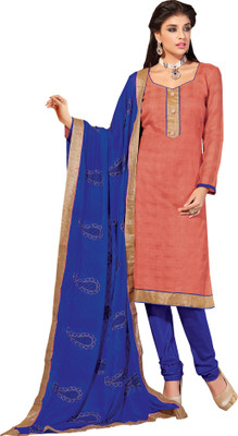 

Jiya Silk Self Design Salwar Suit Dupatta Material(Un-stitched), Dark blue;pink