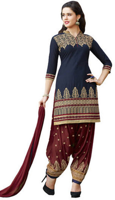 

Aai Shree Khodiyar Art Cotton Embroidered Semi-stitched Salwar Suit Dupatta Material, Multicolor