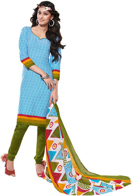 

Jiya Crepe Self Design, Printed Salwar Suit Dupatta Material(Un-stitched), Mehandi green;sky blue;white