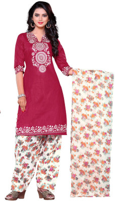 

Jiya Cotton Self Design, Printed Salwar Suit Dupatta Material(Un-stitched), Multicolor;pink