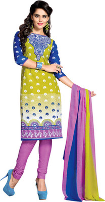 

Dfolks Cotton Printed Salwar Suit Dupatta Material(Un-stitched), Yellow
