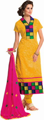 

Morli Cotton Self Design Salwar Suit Dupatta Material(Un-stitched), Yellow
