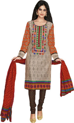 

Party Wear Dresses Cotton Printed Semi-stitched Salwar Suit Dupatta Material, Multicolor