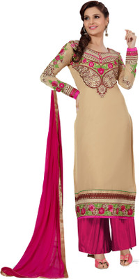 

Trendz Apparels Georgette Embroidered Salwar Suit Dupatta Material(Un-stitched), Gold