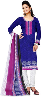 

Aviraa Cotton Printed Salwar Suit Dupatta Material(Un-stitched), Blue