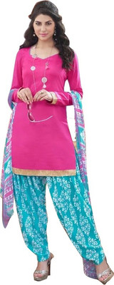 

Shree Vardhman Cotton Embroidered Salwar Suit Dupatta Material(Un-stitched), Pink