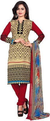 

Women Latest Fancy Designer Salwar Suit Crepe Printed Salwar Suit Dupatta Material(Un-stitched), Multicolor