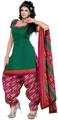 

Trendz Apparels Linen Printed Salwar Suit Dupatta Material(Un-stitched), Green