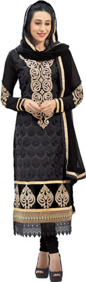 

Khushali Cotton Self Design, Embroidered Salwar Suit Dupatta Material(Un-stitched), Black