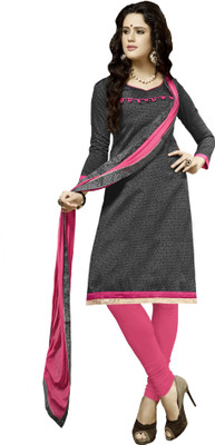

Khushali Chanderi Self Design Salwar Suit Dupatta Material(Un-stitched), Black;grey;pink