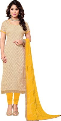 

Khushali Net Self Design, Embroidered Salwar Suit Dupatta Material(Un-stitched), Beige;yellow