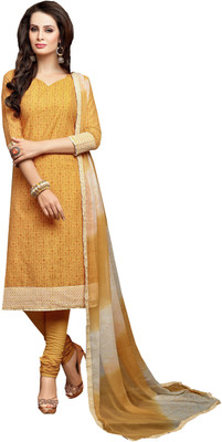 

Jiya Chanderi Self Design, Printed Salwar Suit Dupatta Material(Un-stitched), Dark yellow