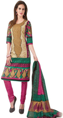 

Javuli Cotton Printed Dress/Top Material(Un-stitched), Pink