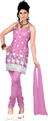 

Khushali Chiffon Printed Salwar Suit Dupatta Material(Un-stitched), Pink