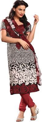 

Khushali Crepe Self Design, Printed Salwar Suit Dupatta Material(Un-stitched), Black;multicolor