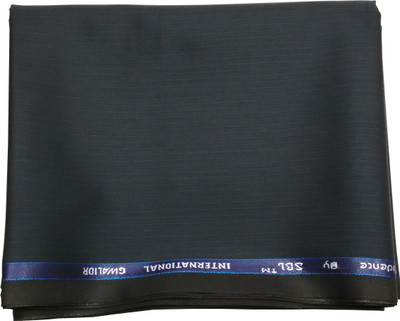 

Gwalior Suitings Cotton Polyester Blend Striped Trouser Fabric(Un-stitched), Blue