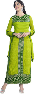 

Indian Wear Online Georgette Embroidered Semi-stitched Salwar Suit Dupatta Material, Multicolor