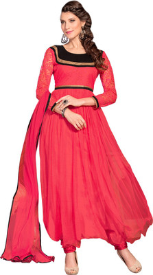 

Khushali Net Self Design Salwar Suit Dupatta Material(Un-stitched), Pink
